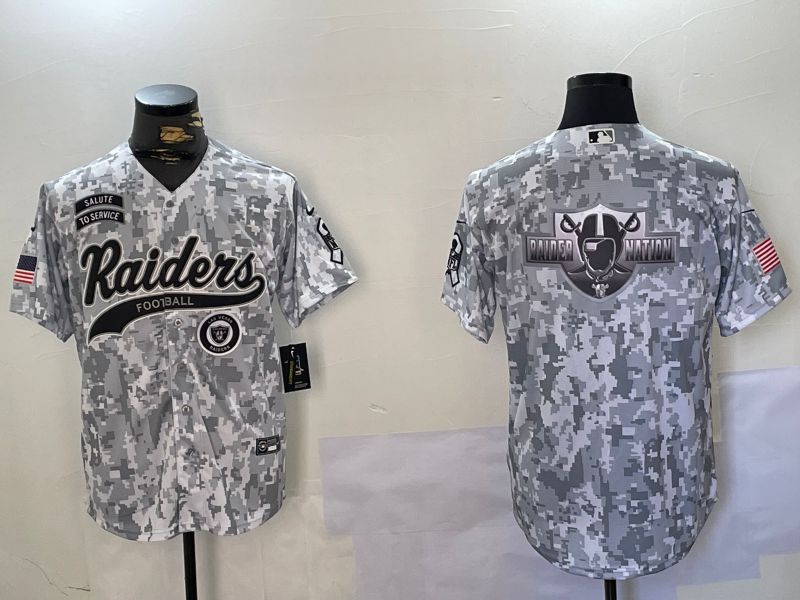 Men Oakland Raiders Blank Nike Arctic Camo 2024 Salute to Service Limited NFL Jersey style 9->green bay packers->NFL Jersey